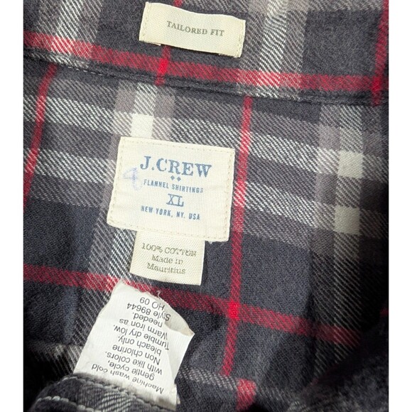 J Crew Mens XL Cotton Flannel Work Shirt Plaid Button Down Long Sleeve Soft - Picture 4 of 7